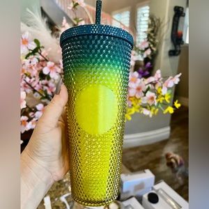 Starbucks Tumbler Lemon Bling Cup Venti 24oz fall 2023 yellow green ombré